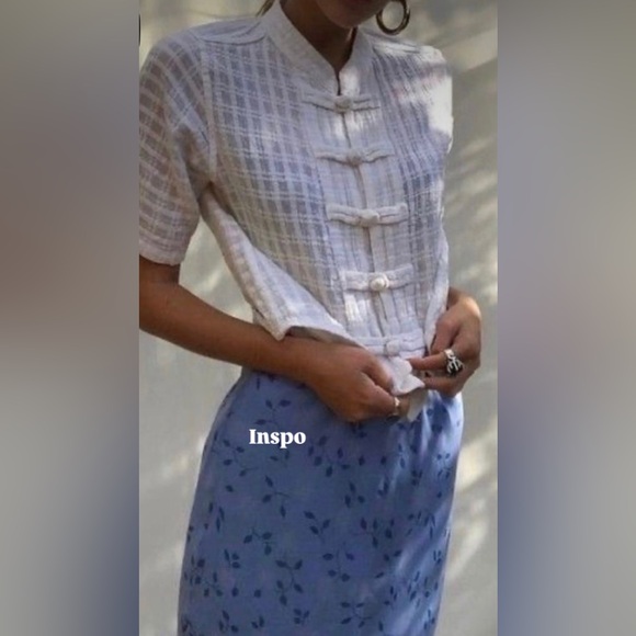 RARE Vintage Dominique Linen Short Sleeve Jacket Navy & White Size M - Picture 5 of 5